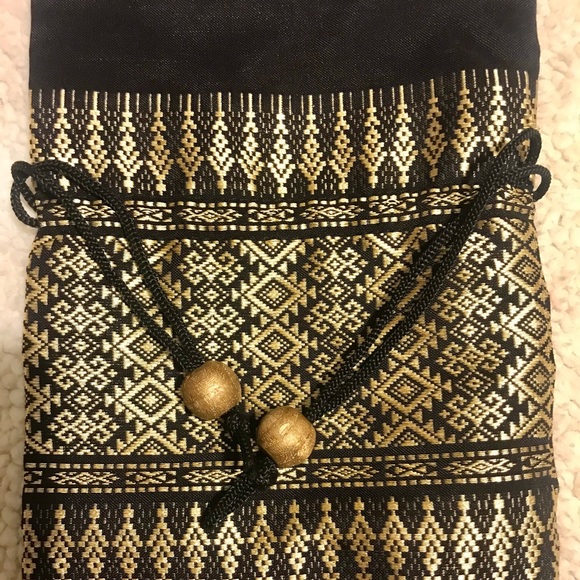 Gold and black holiday party Wine bottle bag - Picture 5 of 5